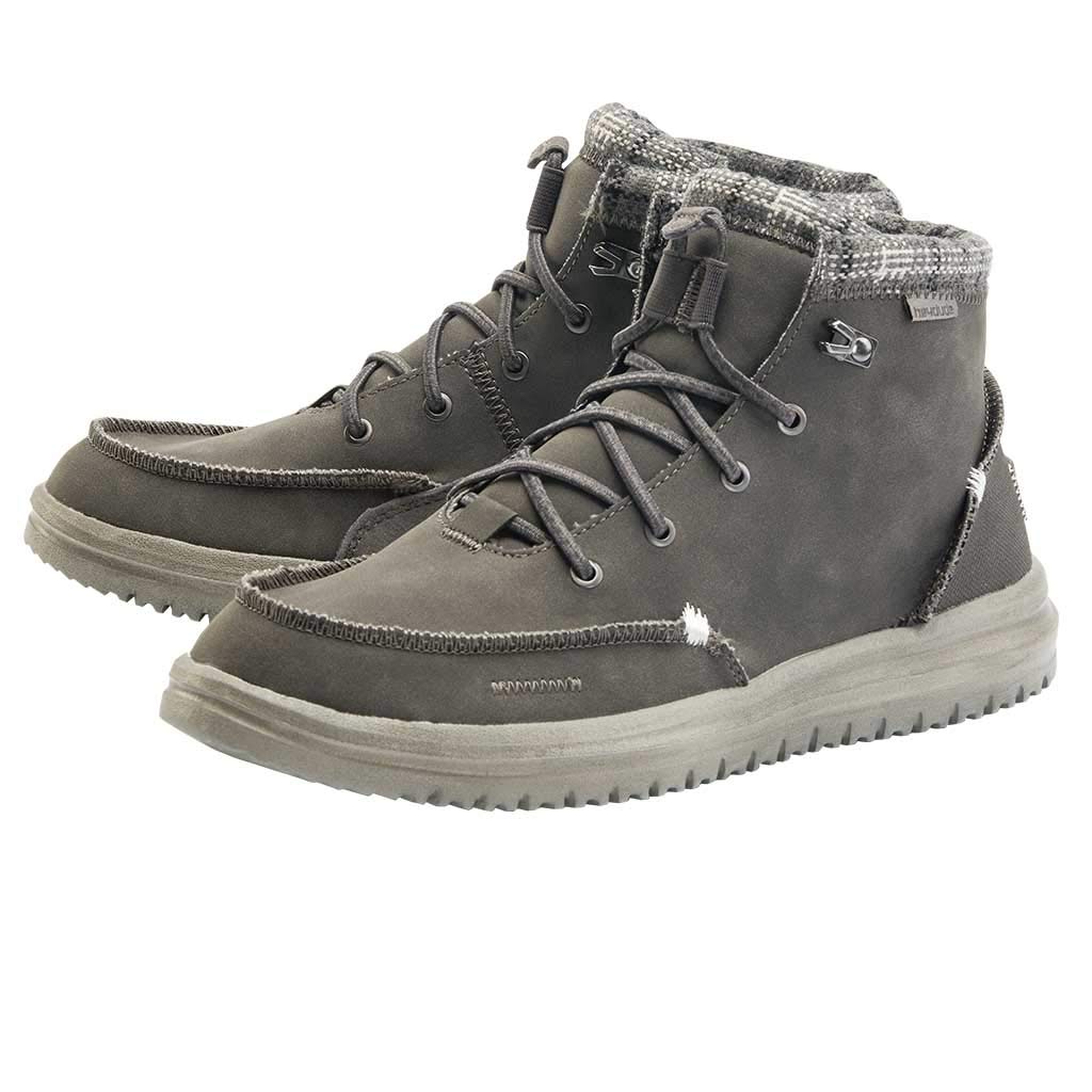 HEYDUDE Men's Bradley Dark Grey, Size 10 | Men's Shoes | Men's Boots | Comfortable & Light-Weight
