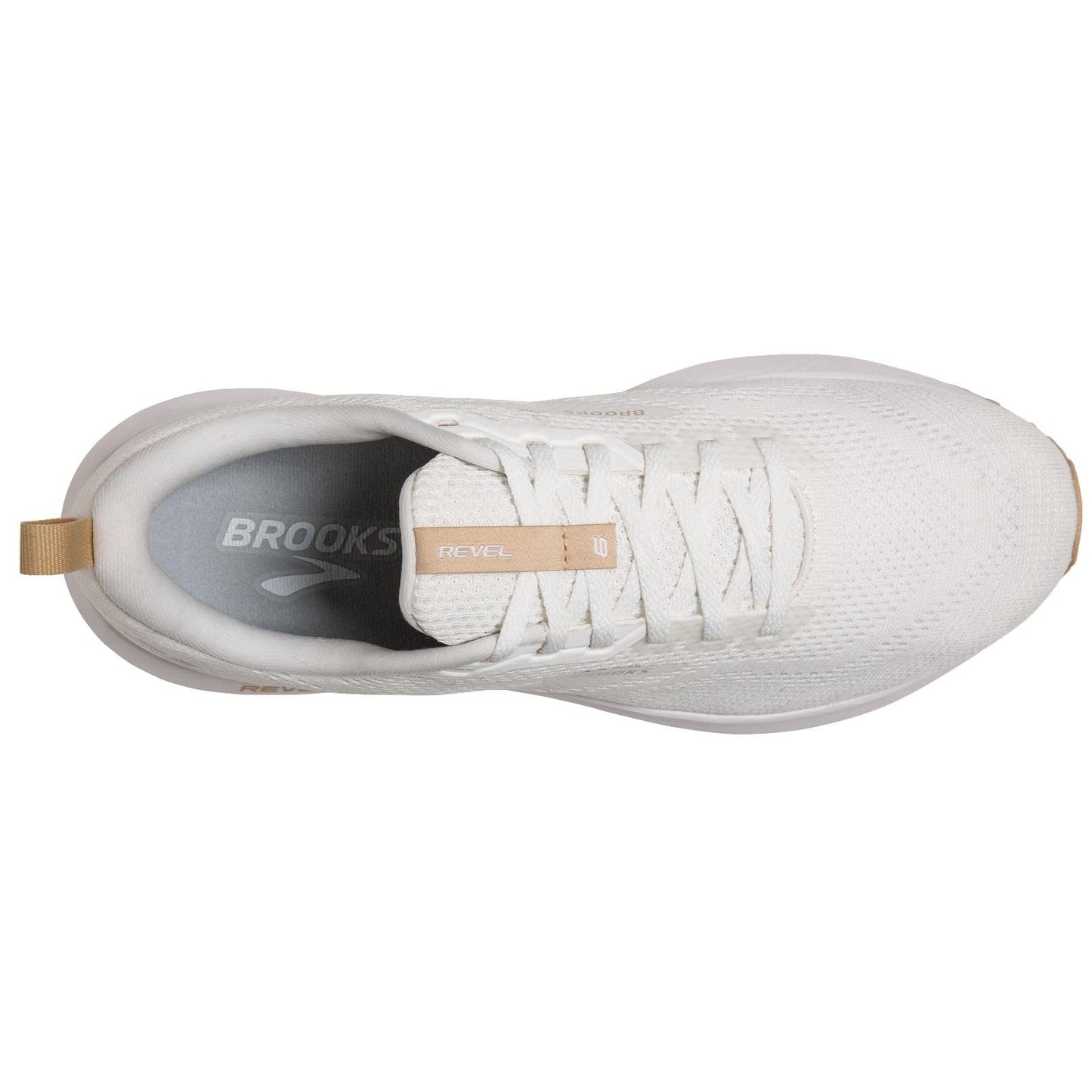 Brooks Women’s Revel 6 Neutral Running Shoe - White/Khaki - 9.5 Medium