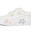 Vans Old Skool V Flower (Little Kid) Sneaker, Star White, 12.5 US Unisex