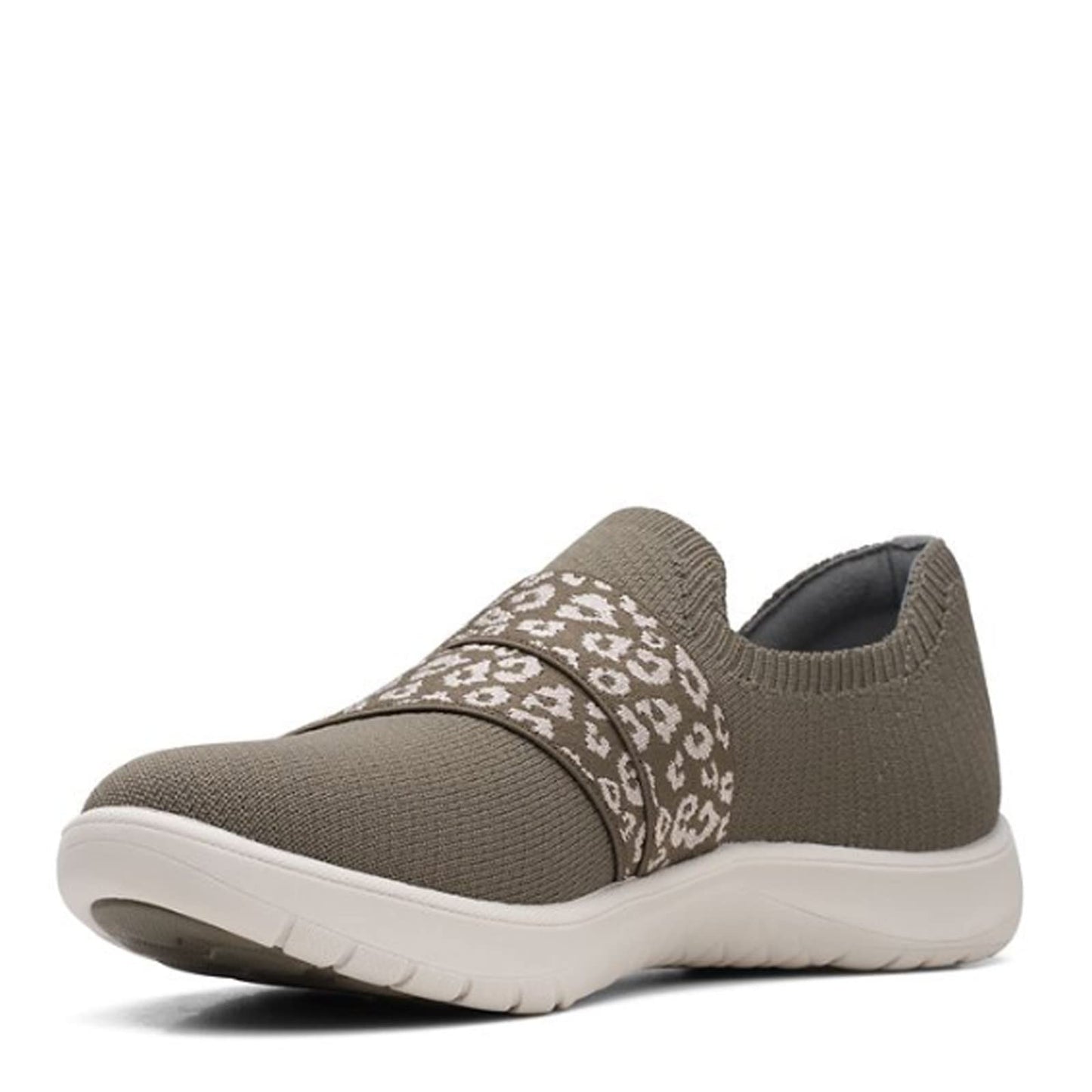 Clarks Adella Stride Dark Olive Textile 9 B (M)
