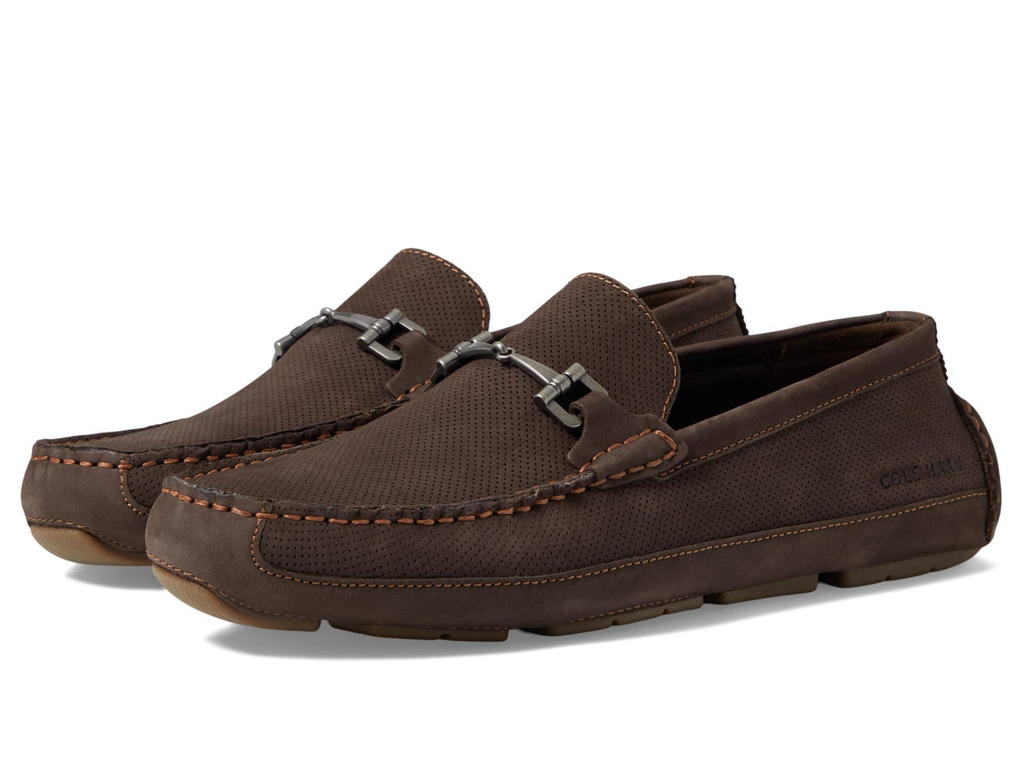 Cole Haan Wyatt Bit Driver Dark Chocolate Nubuck Perf/Gum 11 D (M)