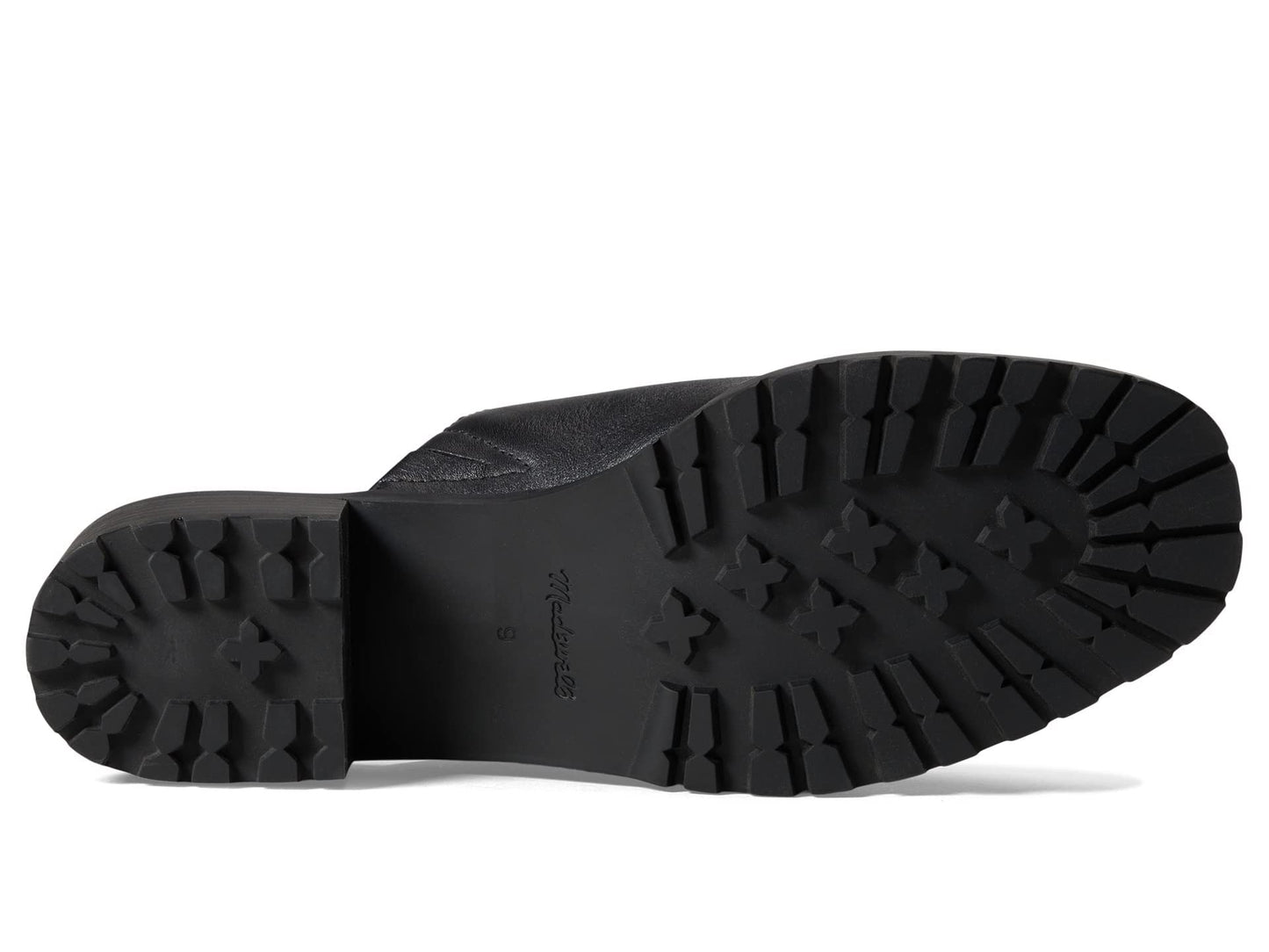 Madewell The Mindy Lugsole Mule in Leather True Black 8.5 M
