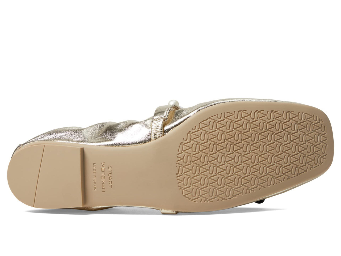 Stuart Weitzman Goldie Ballet Flat Light Gold 10 B
