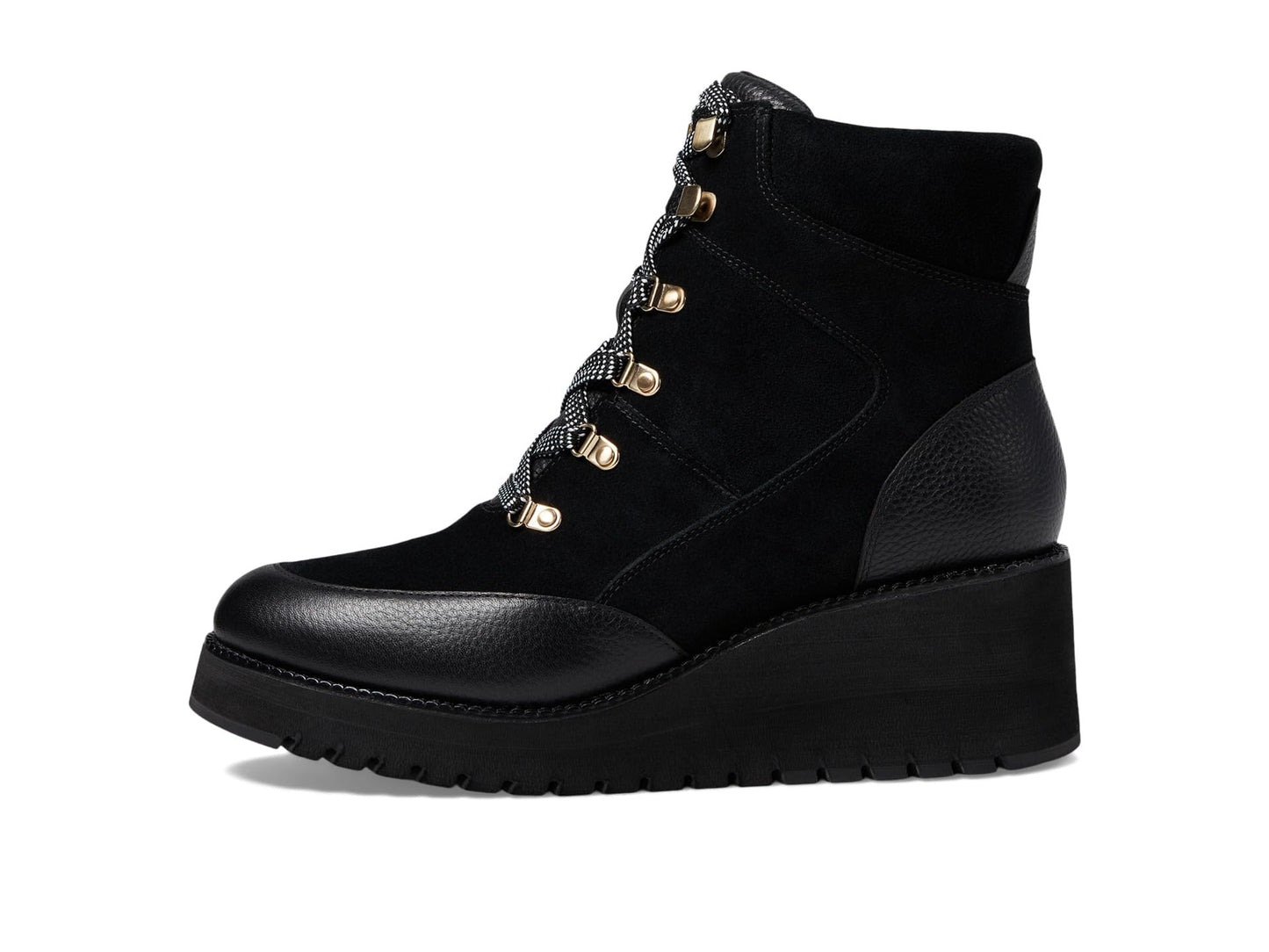 Cole Haan Women's Zerogrand City Wedge Hiker Ankle Boot, Black/Black Waterproof, 8 Wide