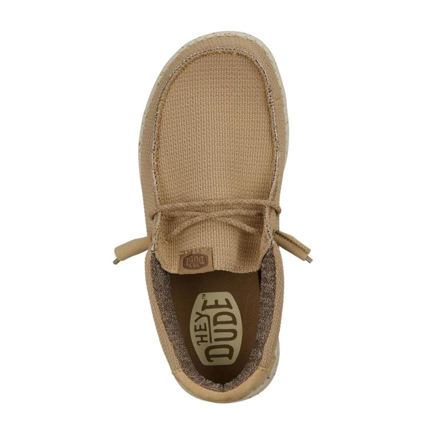 HEYDUDE Boy's Wally Youth Sport Mesh Tan Size 5 | Boy's Shoes | Boy's Slip-on Loafers | Comfortable & Light-Weight