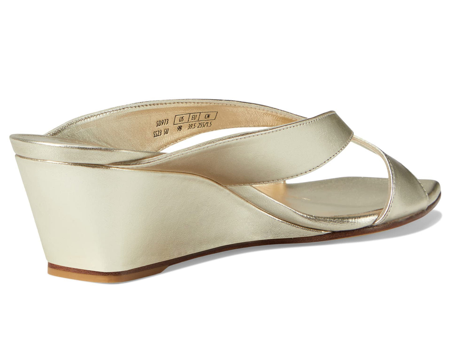 Stuart Weitzman Miami 50 Wedge Slide Platino 8.5 B