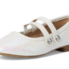 Sam Edelman Girls Maeve Button G (Little Big Kid) Ballet Flat, White, 2