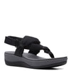 Clarks Arla Nicole Flat Sandal, Black Textile, 8 Wide