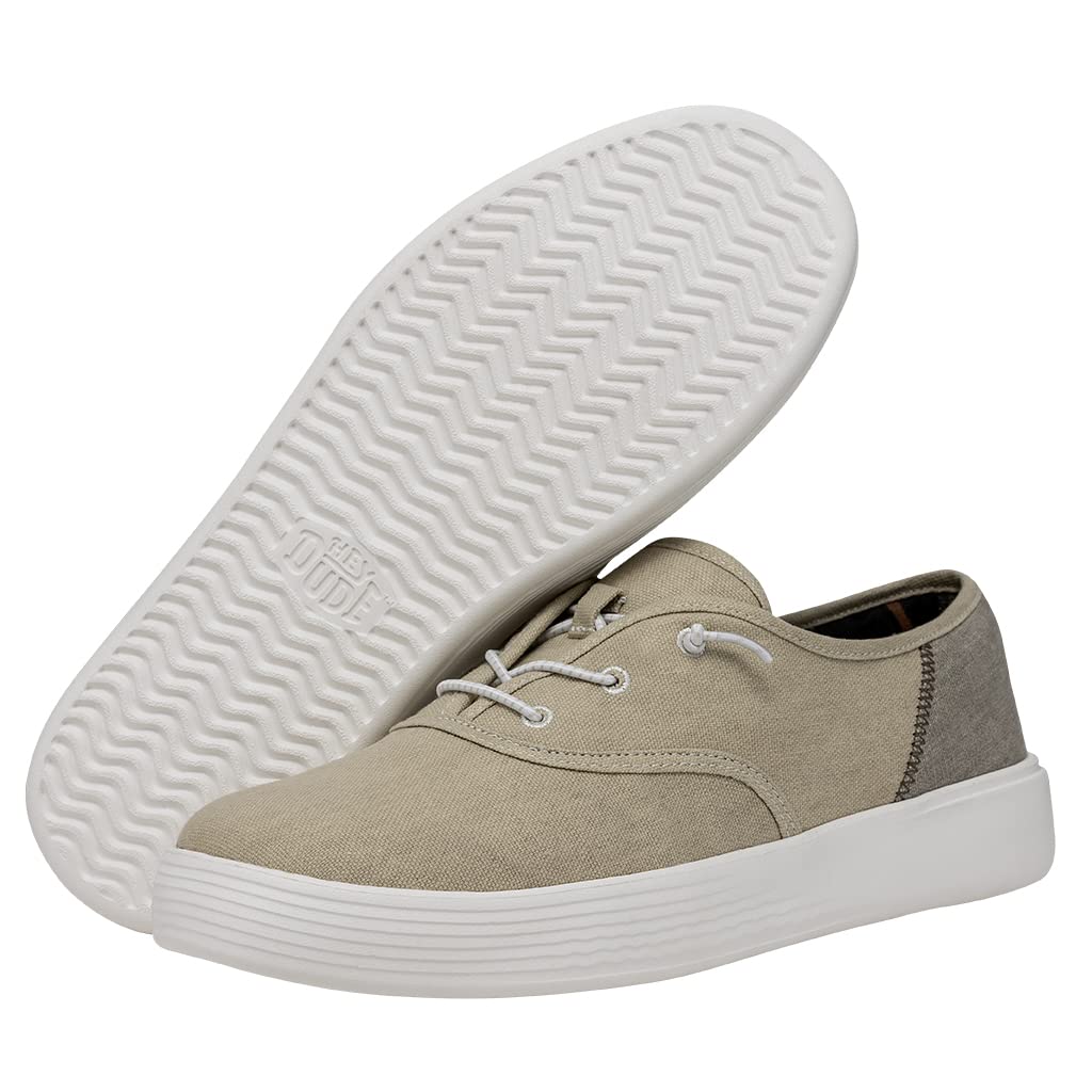 HEYDUDE Men's Conway Craft Slip On Sneaker, White Size 13 | Lightweight Casual Shoe with Elastic Laces