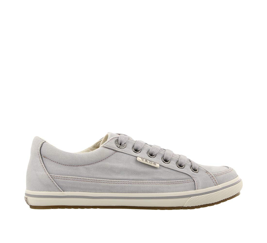 Taos Footwear Women's Moc Star Light Grey Distressed Sneaker 10 (M) US