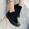 Vans - Unisex Old Skool Stackform Shoes, Color Suede/Canvas Black/Black, Size: 7.5 M US Mens / 9 M US Womens