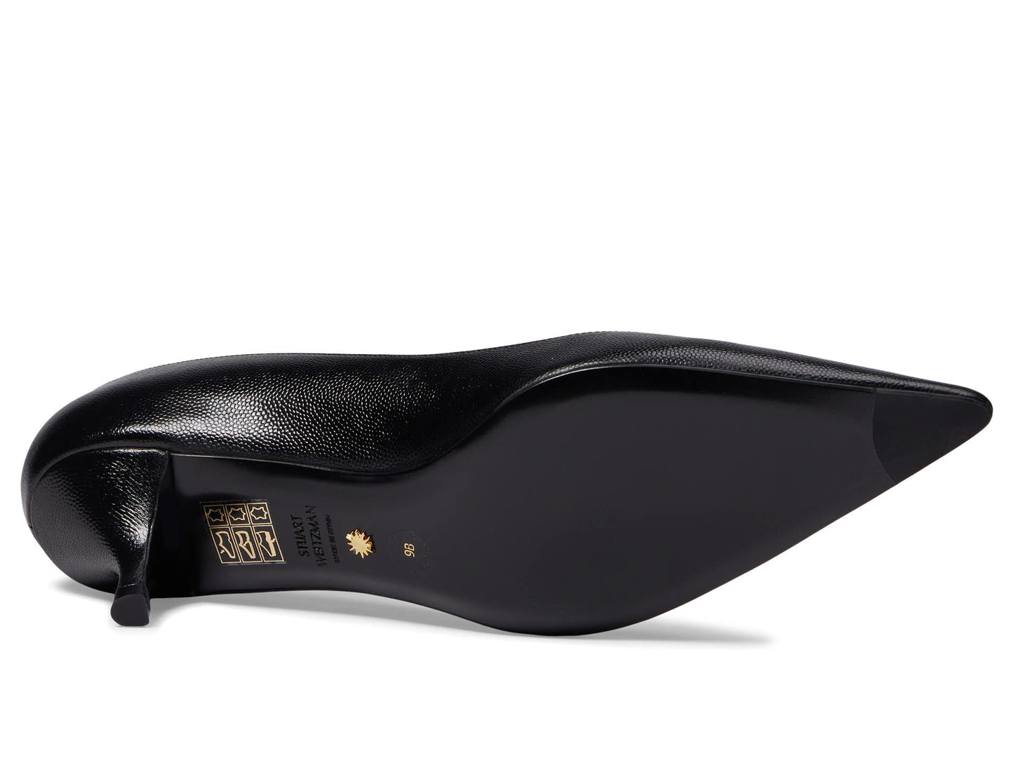 Stuart Weitzman Women's Stuart Kitten Pump, Black, 7.5