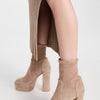 Stuart Weitzman Women's Skyhigh 145mm Platform Booties, Cashmere, Tan, 9 Medium US