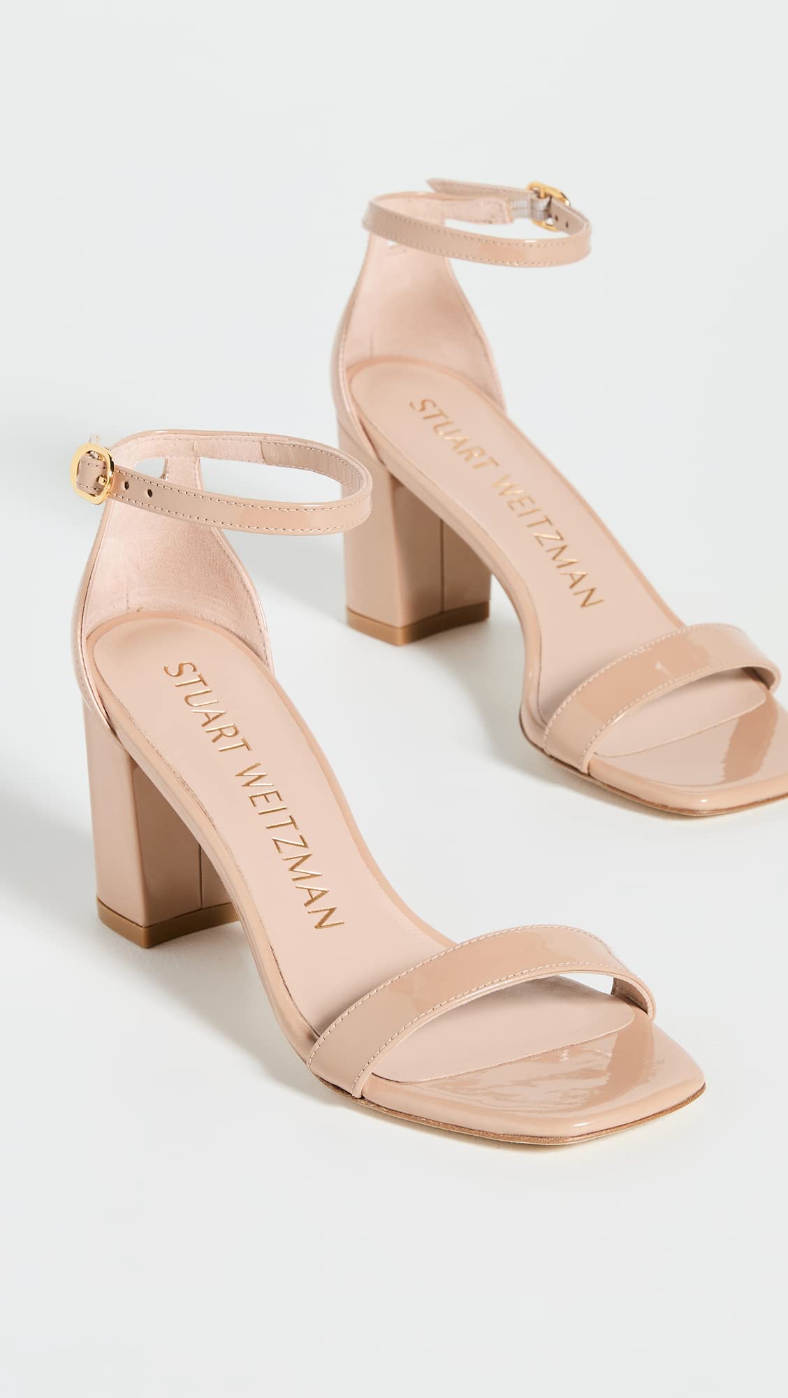 Stuart Weitzman Women's Nudistcurve 75 Block Sandals, Adobe, Tan, 11 Medium US
