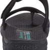 Skechers Women's REGGAE - SEIZE THE DAY - Toe Thong Sandal Sandal, black, 8.5 M US