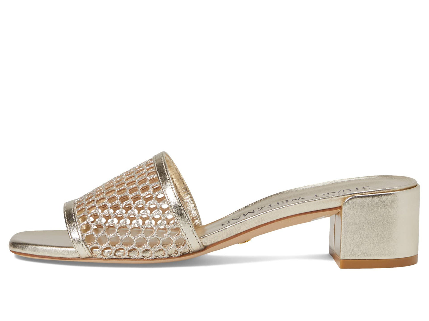 Stuart Weitzman Cayman 35 Block Slide Platino 8.5 B