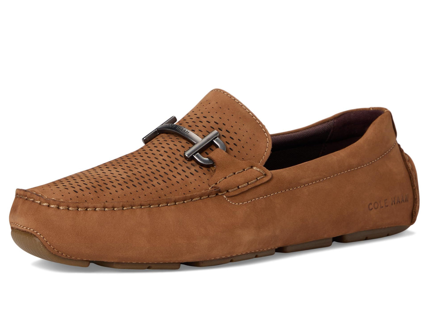 Cole Haan Men's Grand Laser Bit Drivers, Golden Toffee Nubuck/Gum, 12-M US
