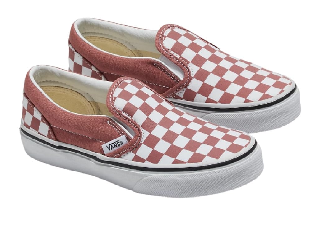 Vans Kids Unisex Classic Slip-On (Little Kid) Color Theory Checkerboard Withered Rose 3 Little Kid M