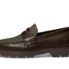 Cole Haan Mens American Classics Penny Loafers Deep Olive Leather/Morel Waxed Canvas 10.5 Wide