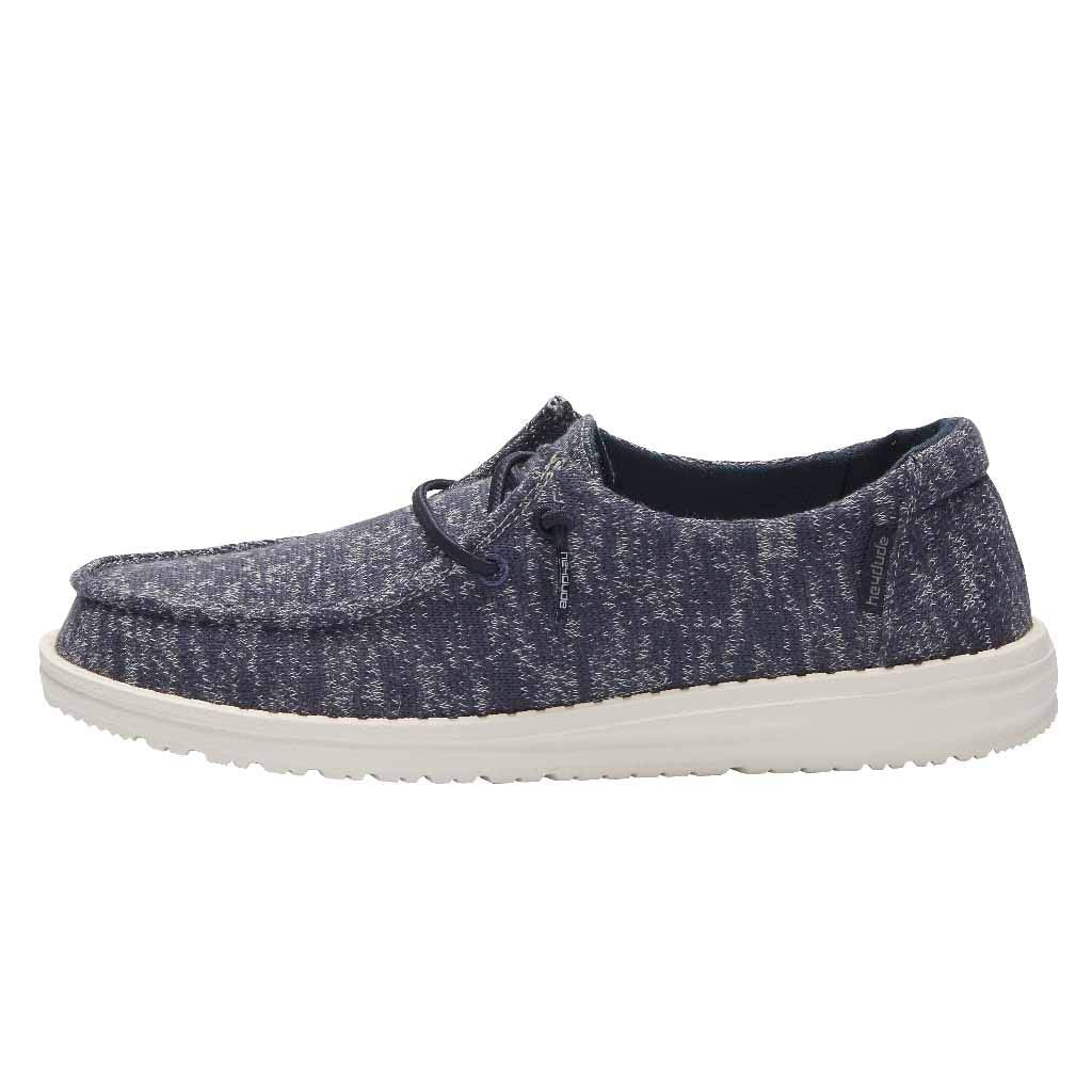 HEYDUDE Women's Wendy Stretch Folkstone Blue Size 7 | Women’s Shoes | Women’s Lace Up Loafers | Comfortable & Light-Weight