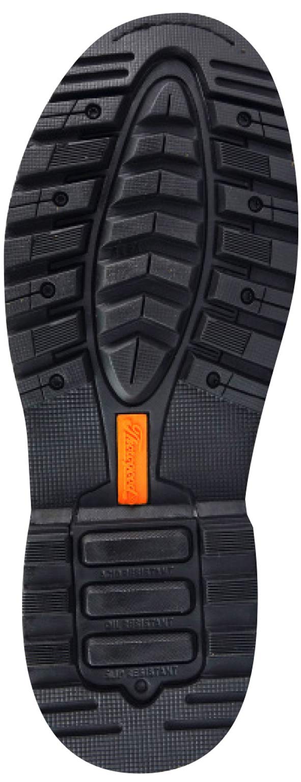Thorogood V-Series 11” Waterproof Pull On Wellington Boots for Men - Premium Leather with Composite Safety Toe, Comfort Insole, and Chevron Traction Outsole; ASTM Rated, Crazy Horse - 8 W