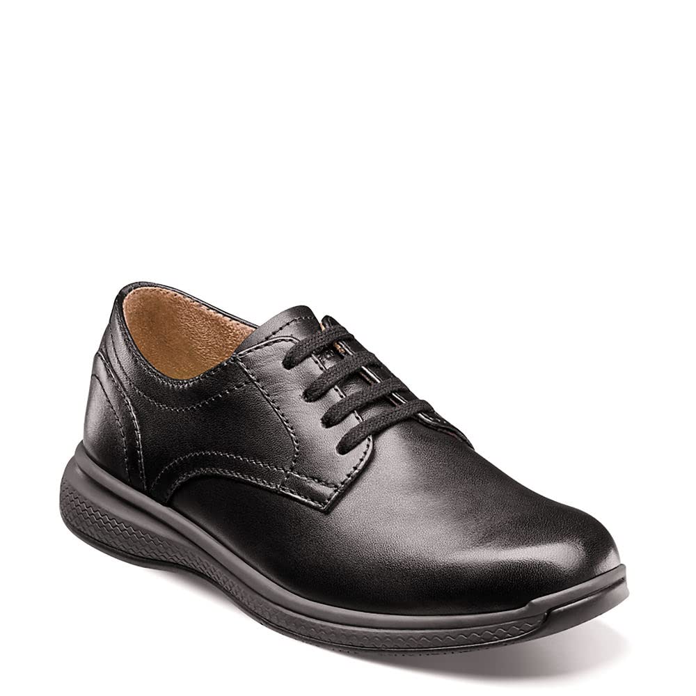 Florsheim Boy's Great Lakes Plain Toe Ox Jr. (Toddler/Little Kid/Big Kid) Black Smooth Leather 10 Toddler M