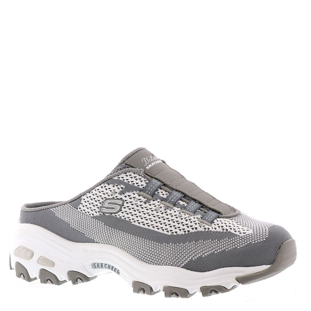 Skechers D'Lites A New Leaf Womens Slip On Sneaker Clogs Gray/White 9