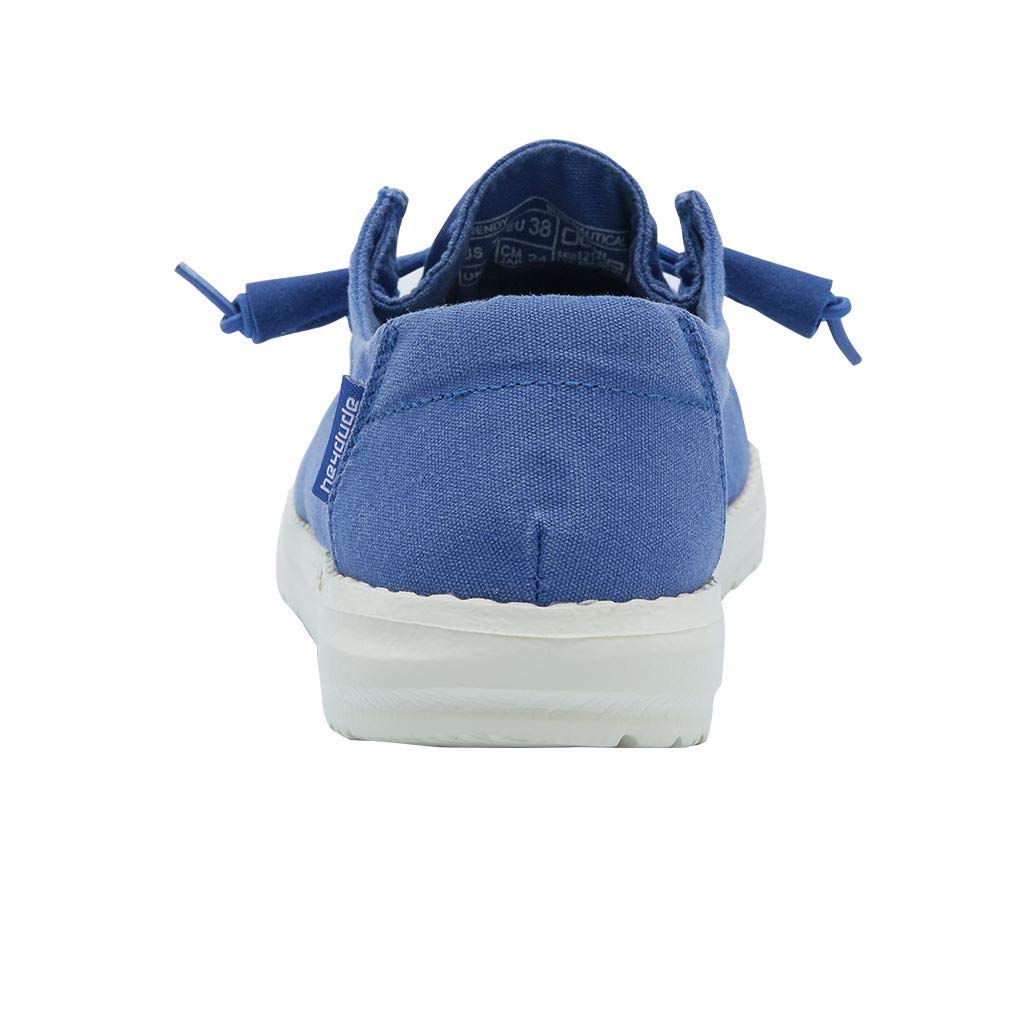 Hey Dude Women's Wendy Blue Nautical Size 8 | Women’s Shoes | Women’s Lace Up Loafers | Comfortable & Light-Weight