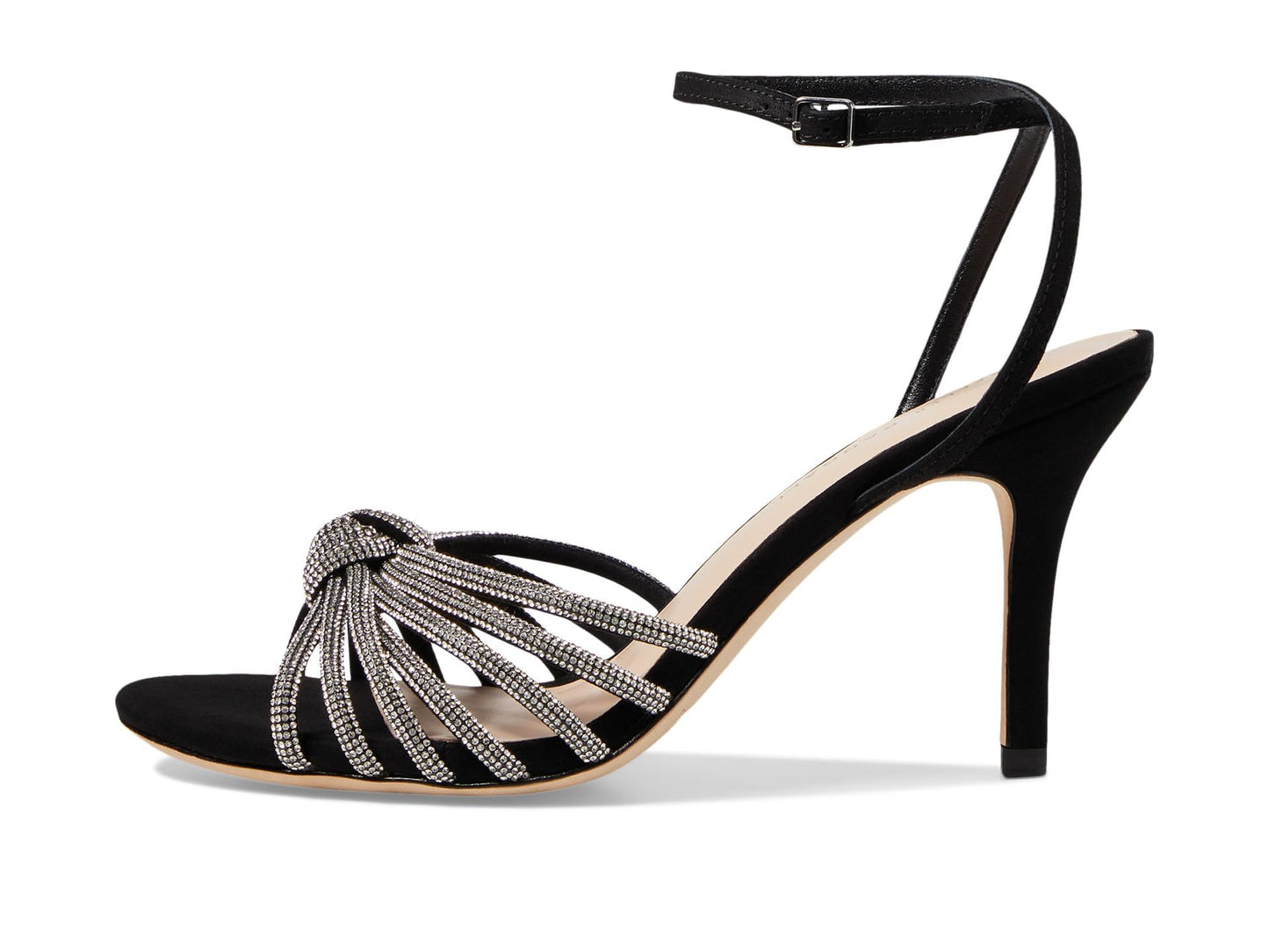 Loeffler Randall Ada Leather Knot High Heel Sandals with Ankle Strap Black 8 B (M)