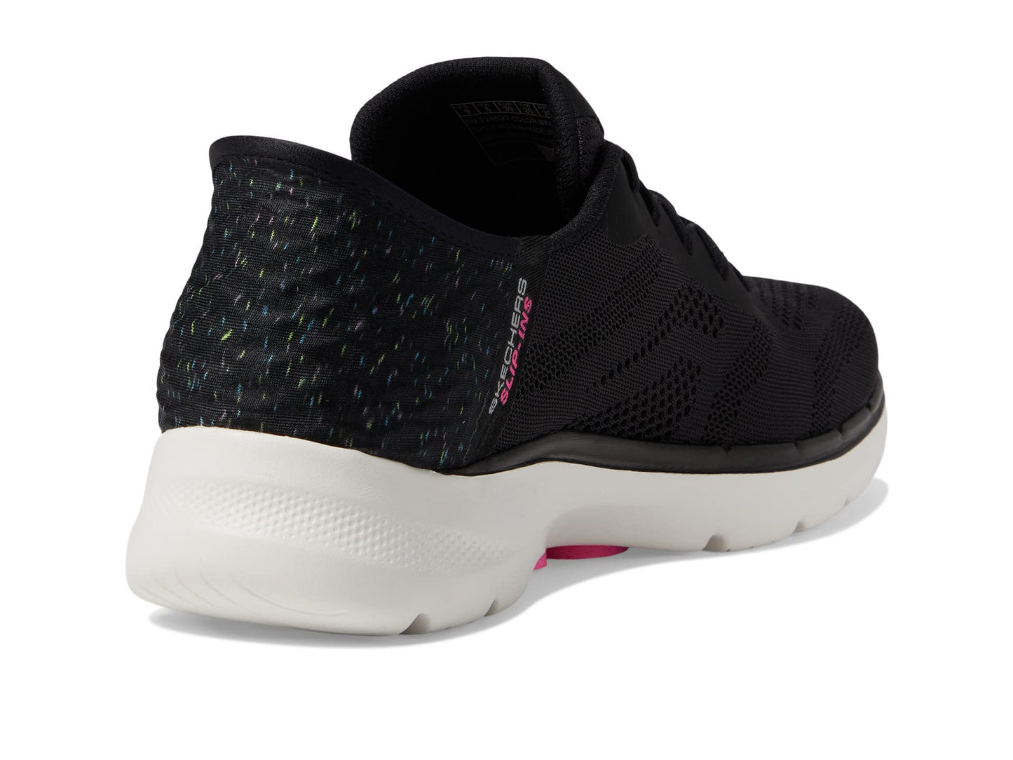 Skechers Go Walk 6 Vivid Idea Hands Free Slip-Ins Black/Multi 9 B (M)