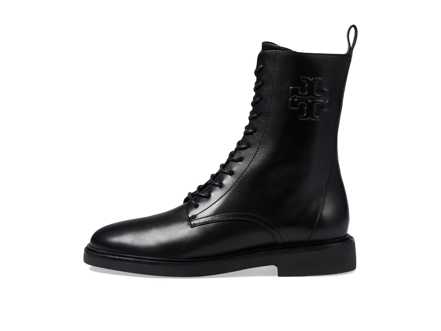 Tory Burch Women's Double T Combat Boot, Perfect Black, 8.5