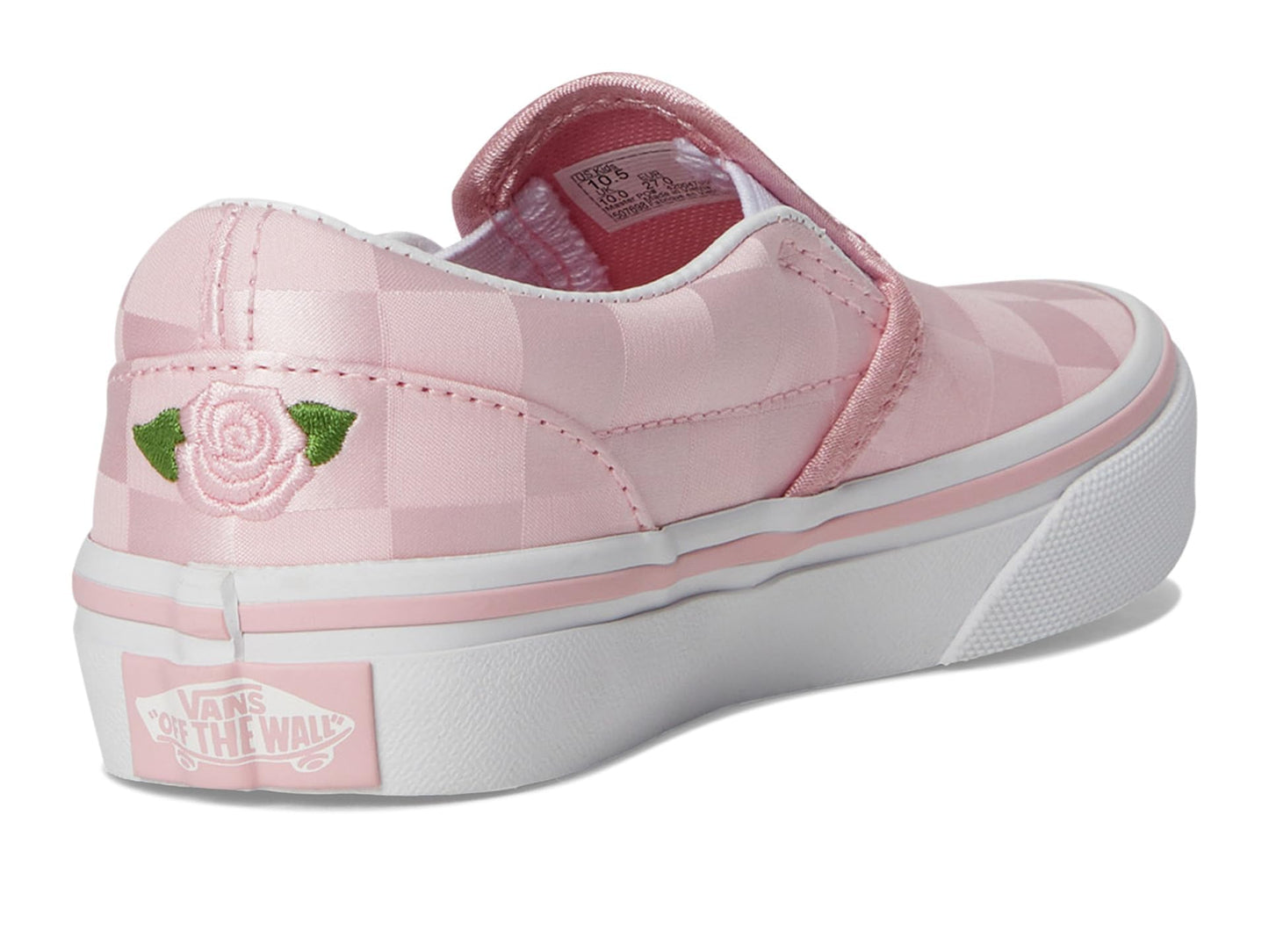 Vans Unisex Classic Slip-On Little Kid Satin Rose Pink/White 1.5 Medium