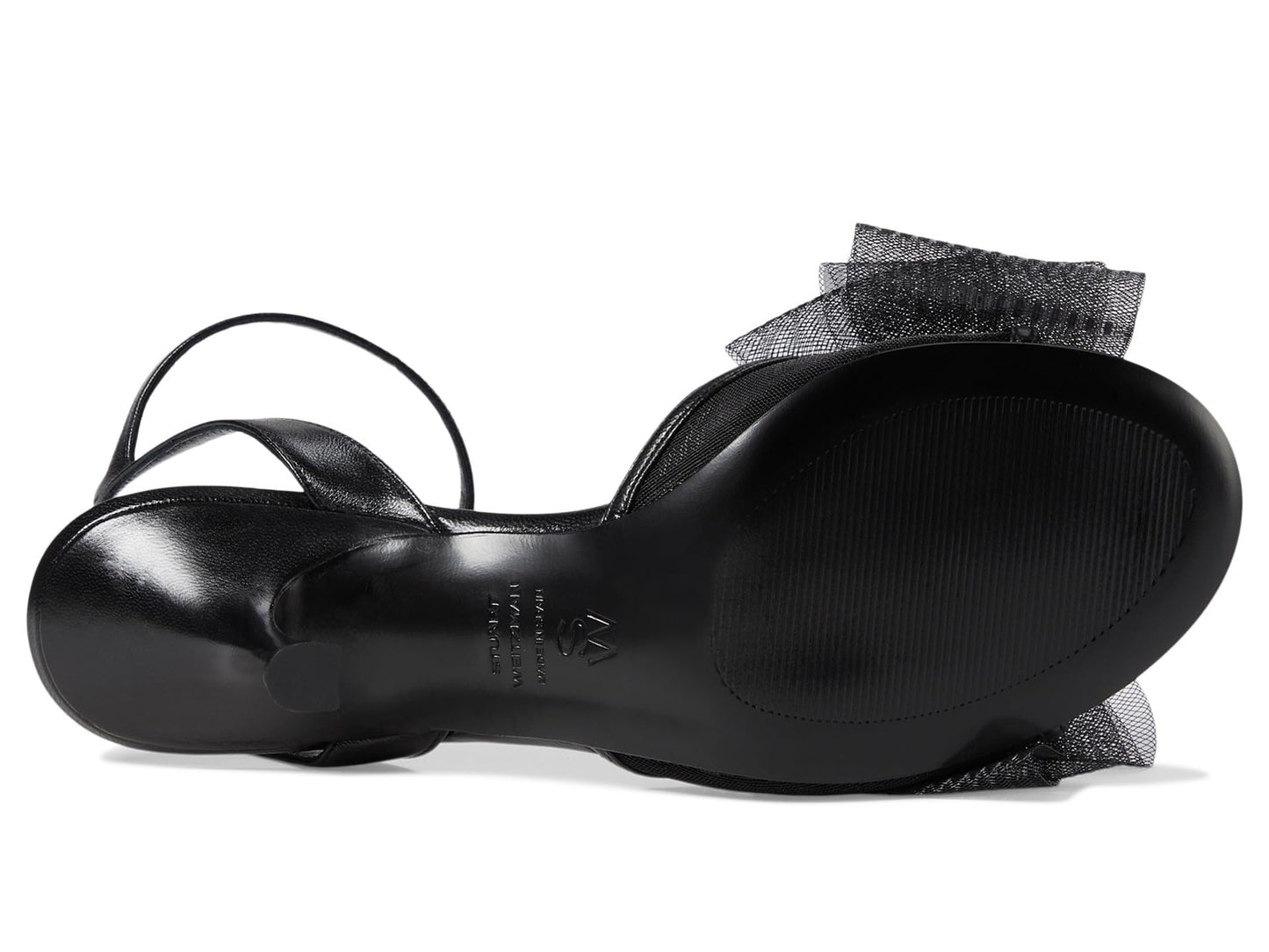 Stuart Weitzman Womens Blushing Bow 75 San Black, 7.5 Medium