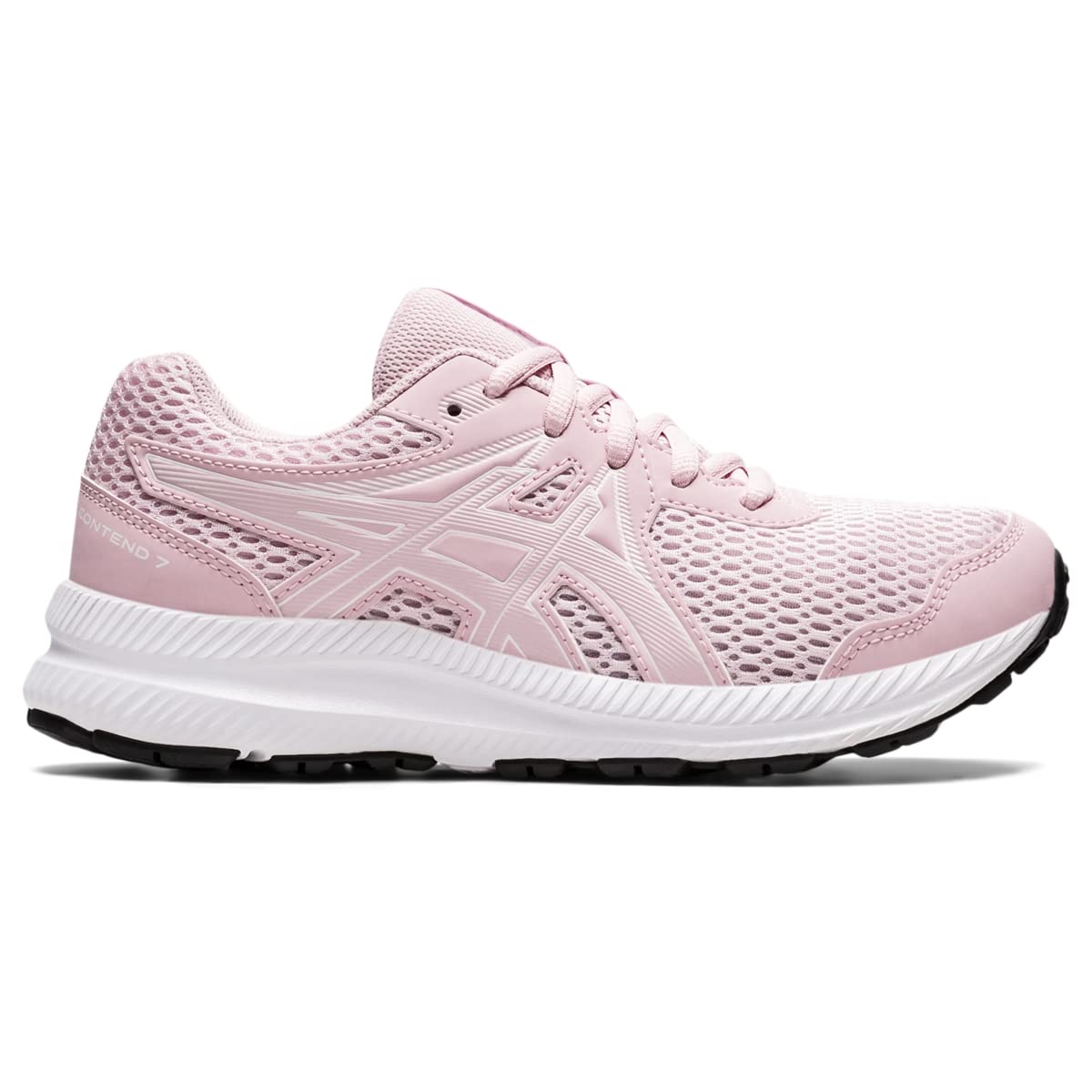 ASICS Kid's Contend 7 Grade School Running Shoe, 4, Barely Rose/White