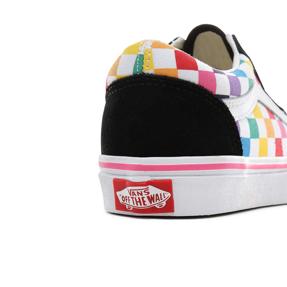 Vans Old Skool (Checker) Rainbow/White Youth 12.5