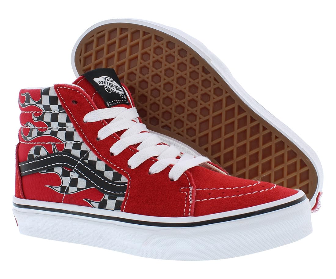 Vans - Unisex-Adult Kids Sk8-Hi Shoes, Color Racing Red, Size: 3 M US Little Kid