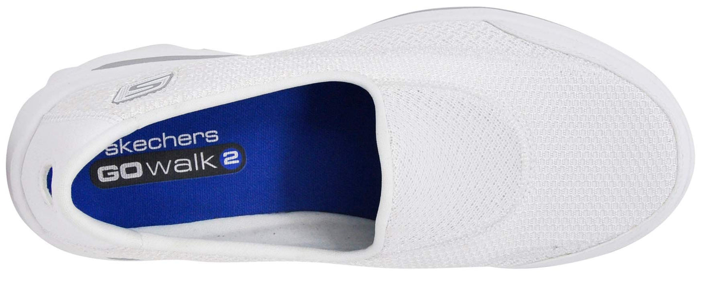 Skechers Performance Women's Go Walk 2 Slip-On Walking Shoe, White, 8 M US