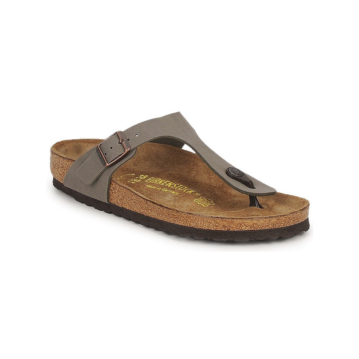 Birkenstock Gizeh Flip Flops Men White Flip Flops Shoes, Stone, 36