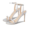 Stuart Weitzman Barelynude 100 Sandal Silver 9 B