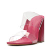 SCHUTZ Victorie High Block Transparente (Hot Pink) 7 M