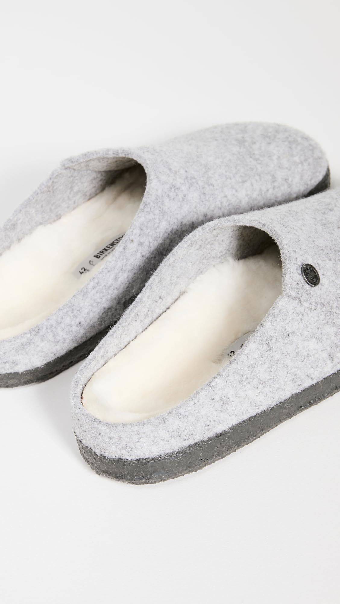 Birkenstock Men's Zermatt Shearling Shoes, Light Grey/Natural, 8 Medium US