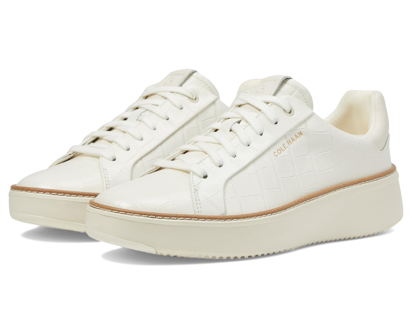 Cole Haan Women's Grandpro Topspin Sneaker, Ivory Croc Print, 8.5-B US