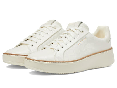 Cole Haan Women's Grandpro Topspin Sneaker, Ivory Croc Print, 8.5-B US