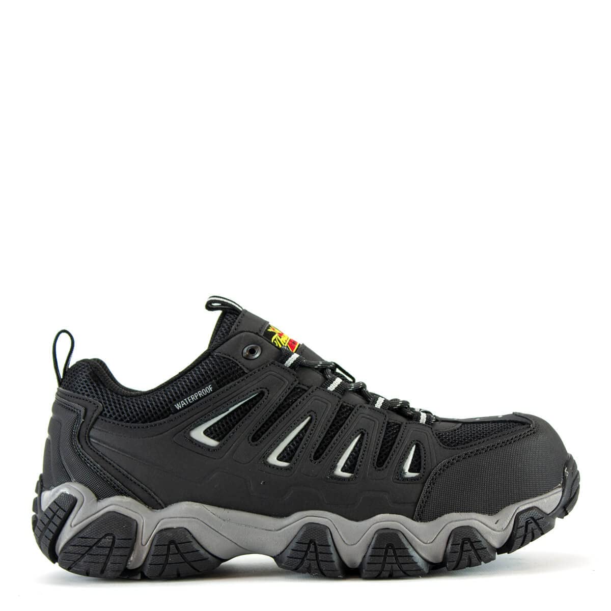 Thorogood Crosstrex Waterproof Athletic Safety Toe Work Shoes for Men - Lightweight Premium Leather and Mesh with Comfort Insole and Slip-Resistant Outsole; ASTM Rated, Black/Grey - 13 W US