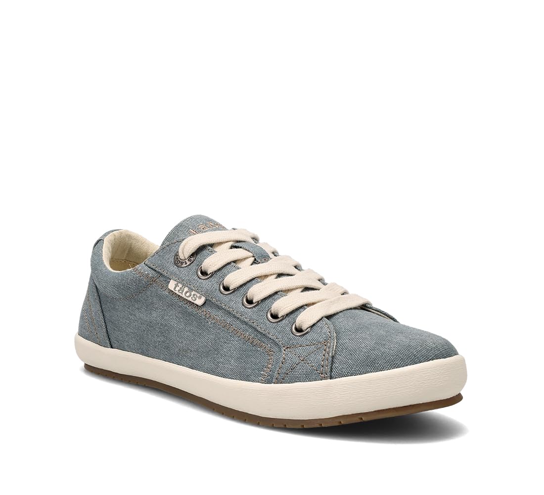 Taos Star Women's Sneaker - Iconic Style With Canvas Design for Everyday Adventures - Custom Fit Lacing and Premium Removable Footbed with Arch Support for All Day Comfort Lake Blue Wash Canvas 6 M US
