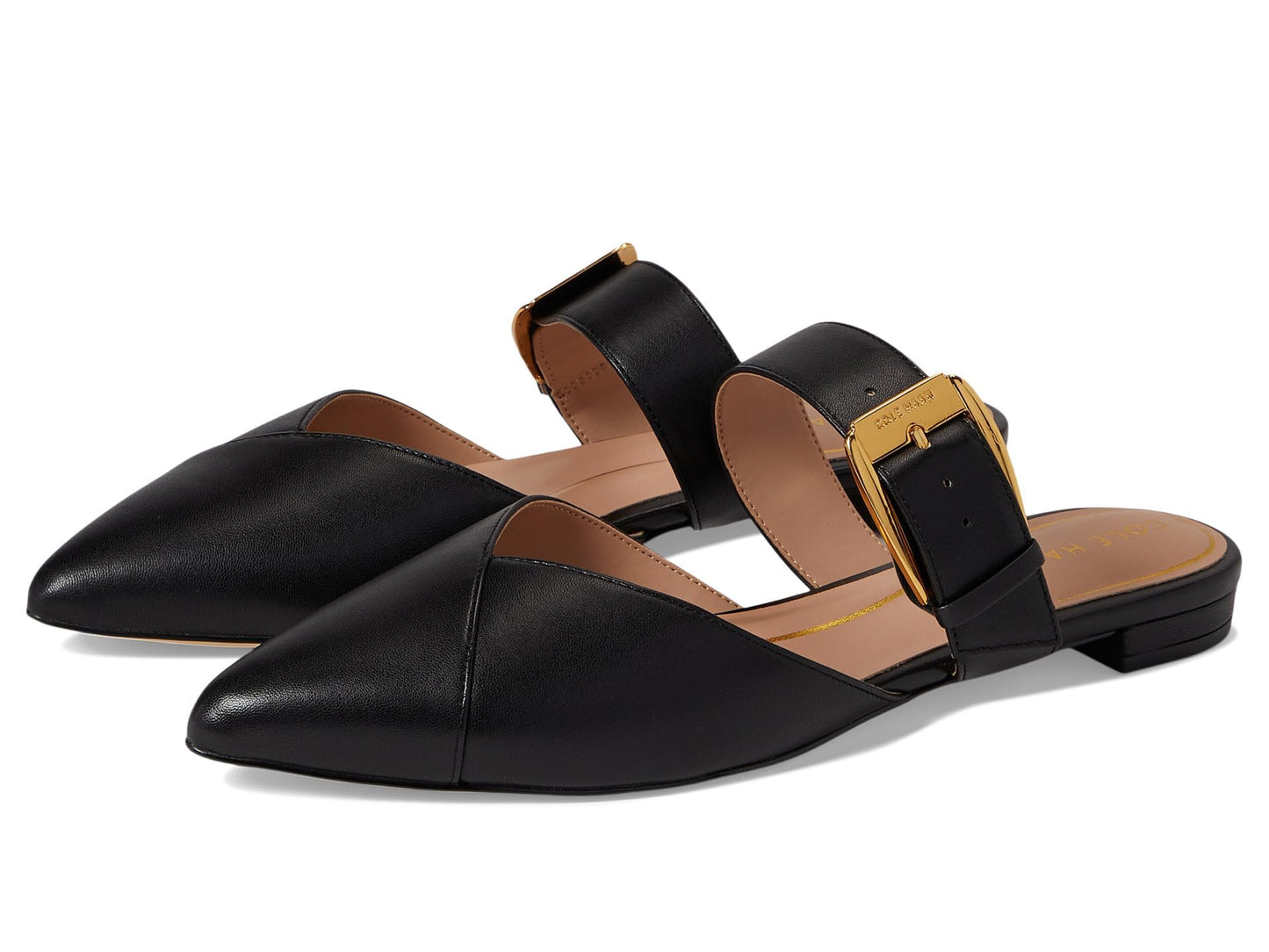 Cole Haan Vandam Buckle Mule Black Leather 8 B (M)