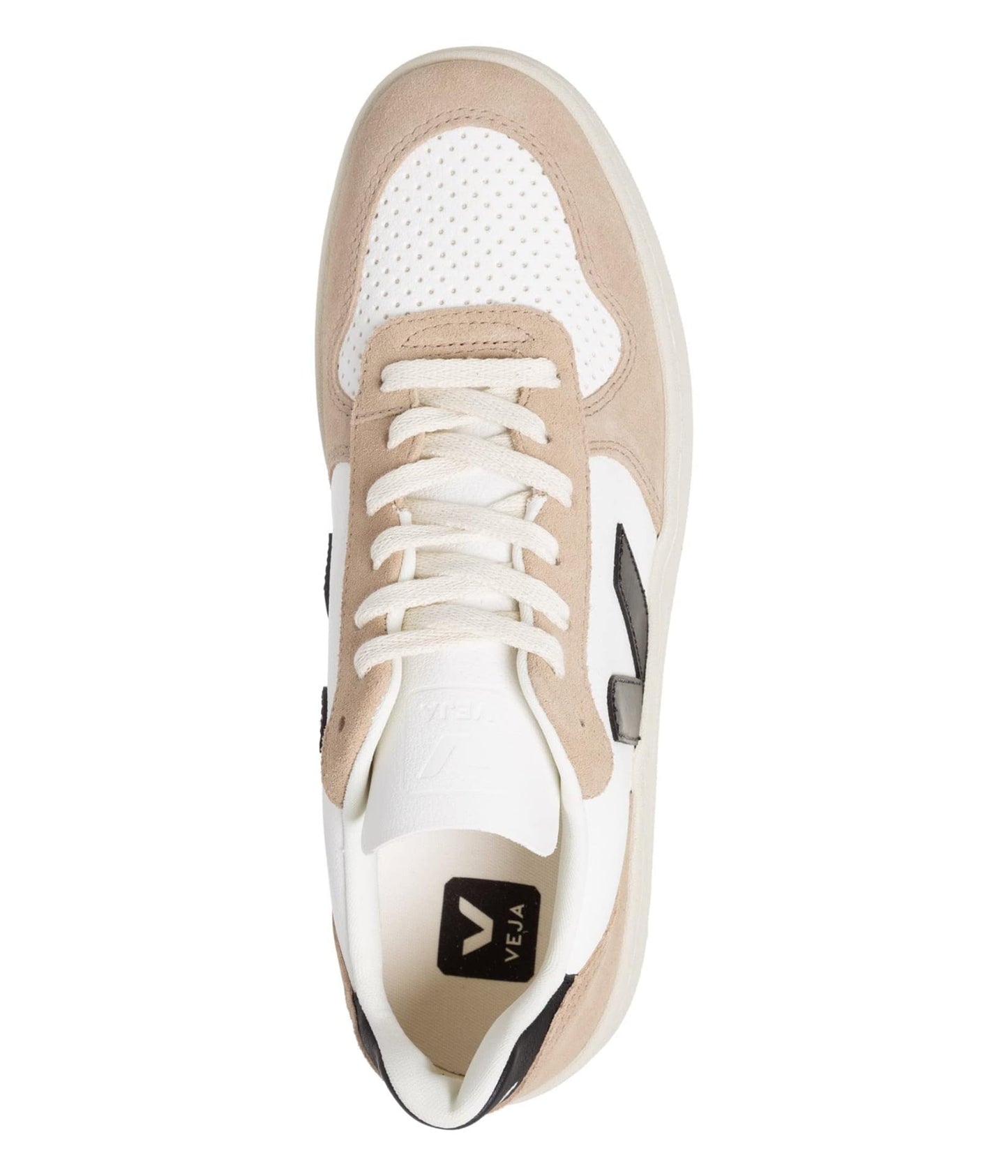 VEJA Men's V-10 Sneaker, Extra White/Black/Sahara, 6