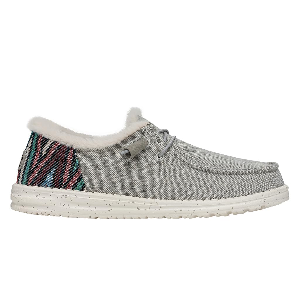 HEYDUDE Wendy Funk | Women's Loafers | Women's Slip On Shoes | Comfortable & Light Weight Grey