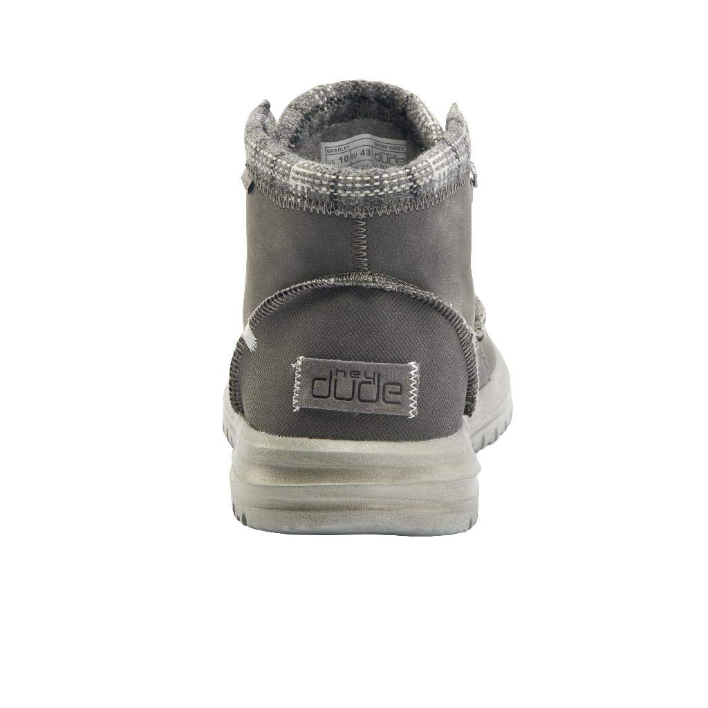HEYDUDE Men's Bradley Dark Grey, Size 10 | Men's Shoes | Men's Boots | Comfortable & Light-Weight