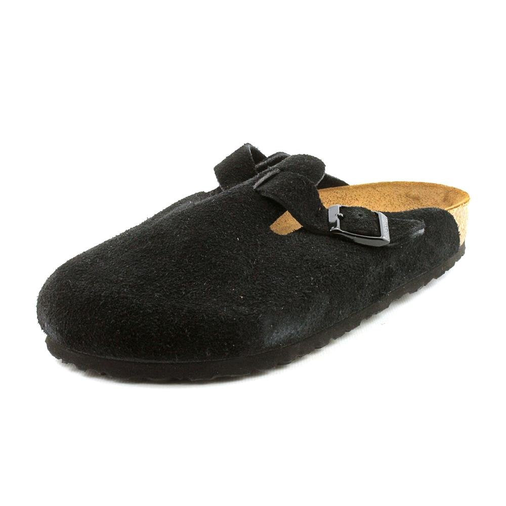 Birkenstock Unisex Boston Soft Footbed, Black Suede, 38 M EU
